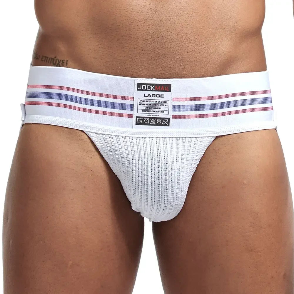 Sexy Men Jockstrap Cotton Underwear Rainbow Jockstrap Men's Briefs