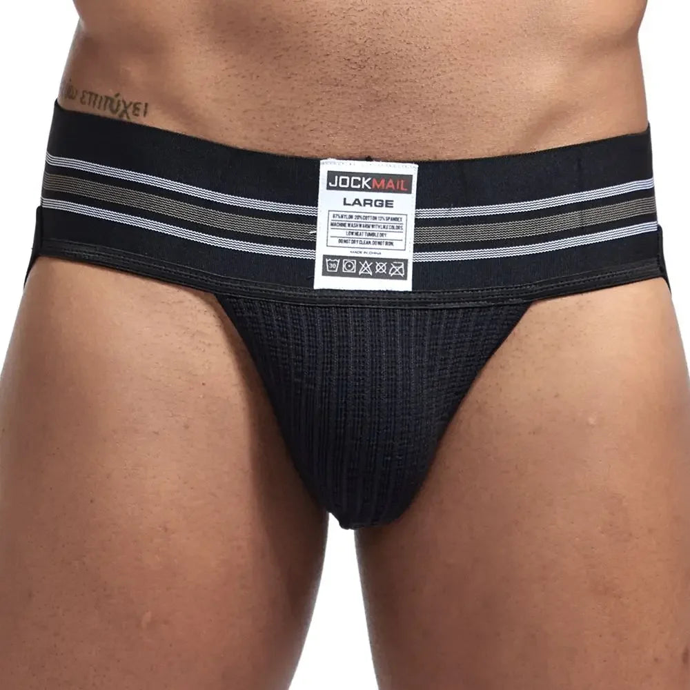 Sexy Men Jockstrap Cotton Underwear Rainbow Jockstrap Men's Briefs